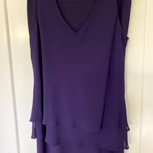 Piccadilly Evening Purple Sleeveless Top & Skirt